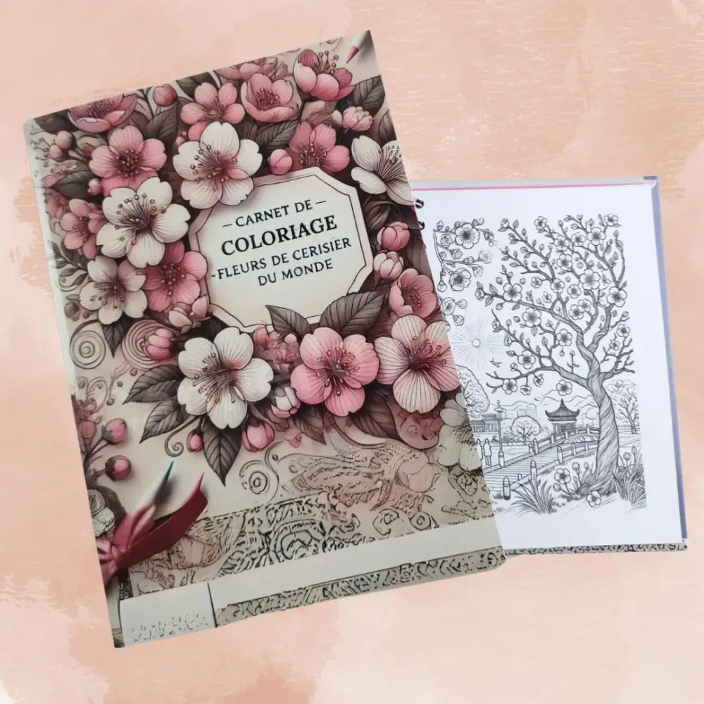 Carnet de coloriage fleurs de cerisier du monde