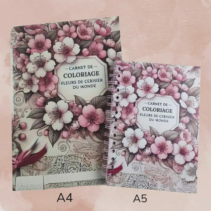 Carnet de coloriage fleurs de cerisier du monde